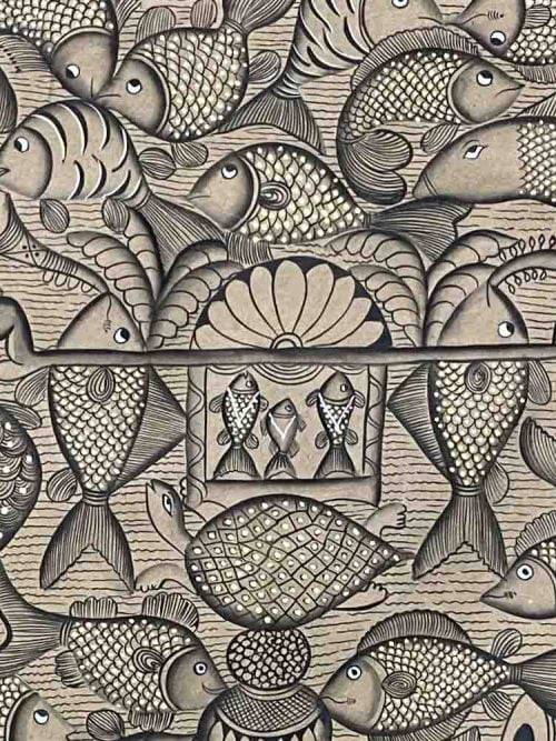 Kalighat Painting- Fishs’ Marriage Part