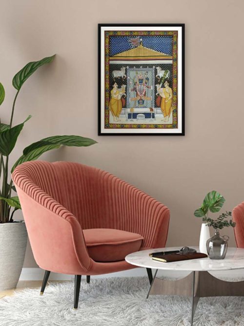Pichwai Painting: Shri Nathji Sayan Darshan