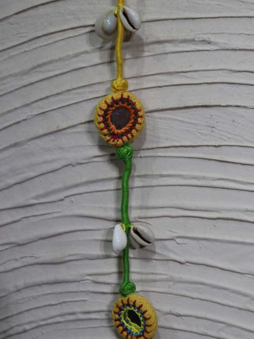 Mirror And Shell Door Hanging Set Of 2