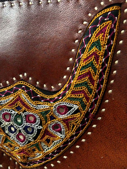 Embroidered Leather Bag