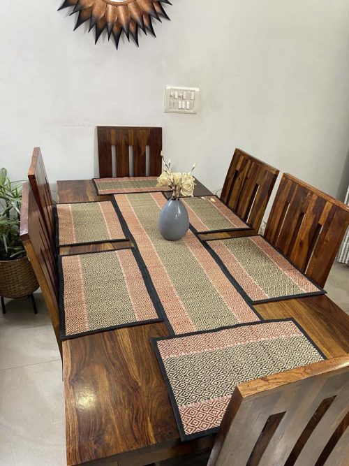 River Grass Handcrafted Set of 6 Table Mats and Runner