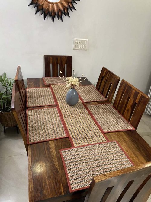 River Grass Handcrafted Set of 6 Table Mats and Runner