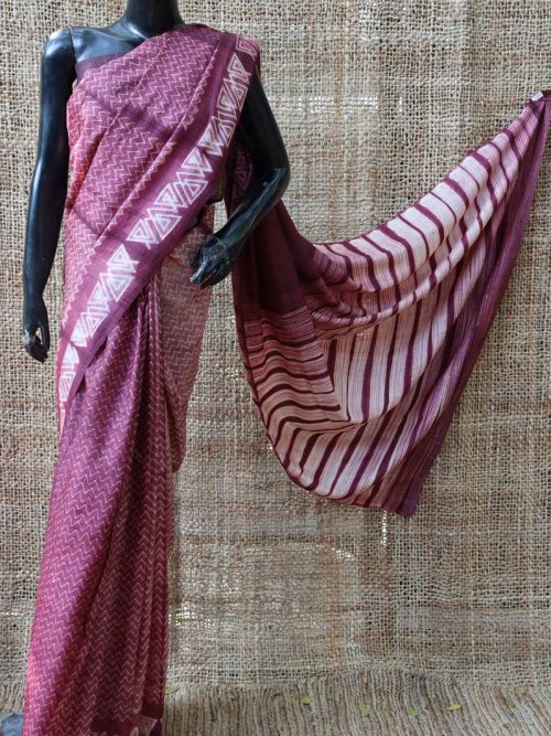 Shibori Tussar Silk Saree