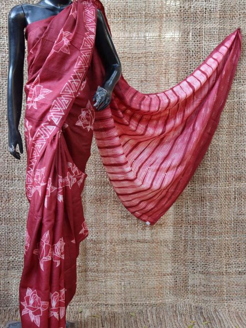 Shibori Tussar Silk Saree
