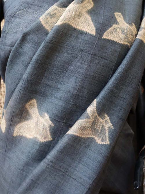 Shibori Tussar Silk Saree