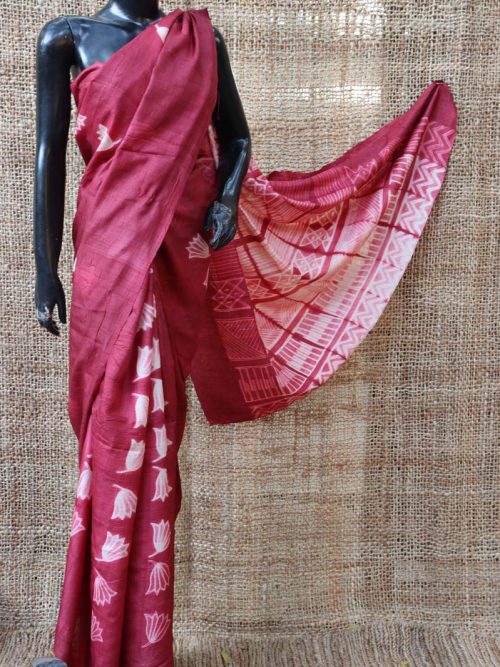 Shibori Tussar Silk Saree