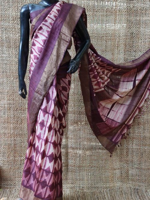 Shibori Tussar Silk Saree...