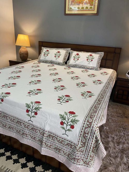 Block Printed Bed Cover