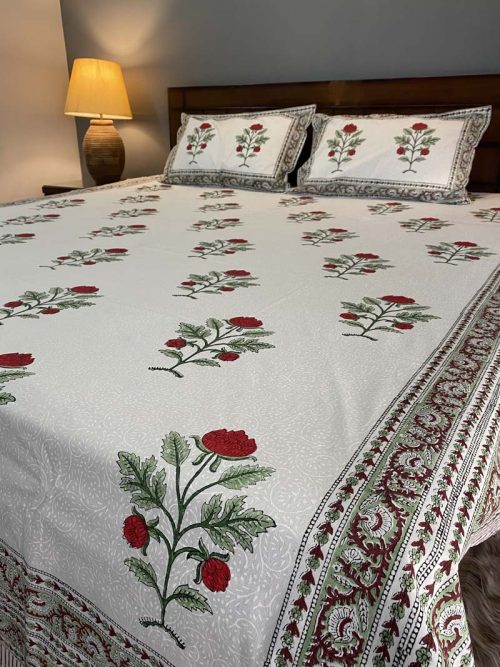 Block Printed Bed Cover