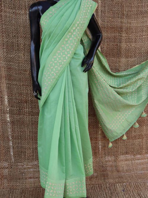 Applique Chanderi Saree