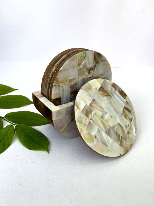Mother Pearl Inlay Coaste...