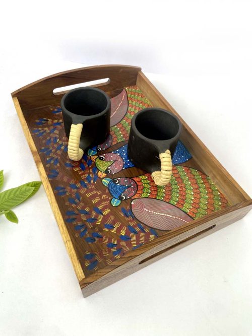 Gond Hand Painted Wooden Tray