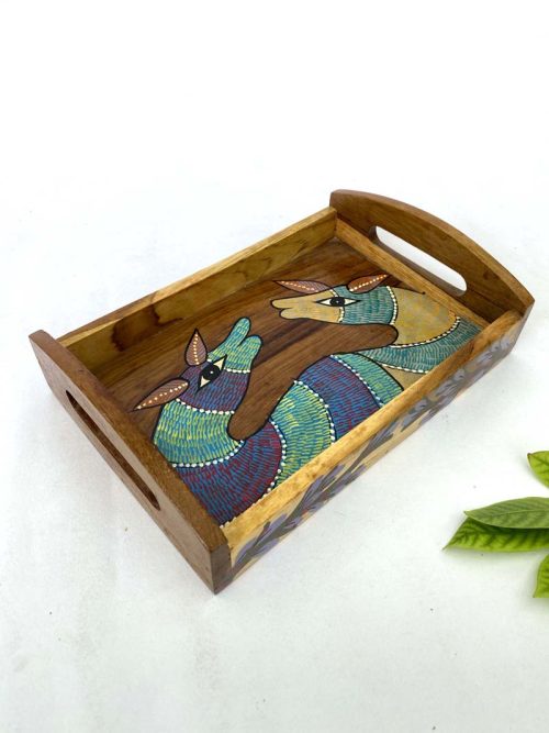 Gond Hand Painted Wooden Tray