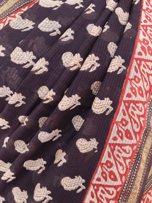 Bagh Block Printed Maheshwari Saree
