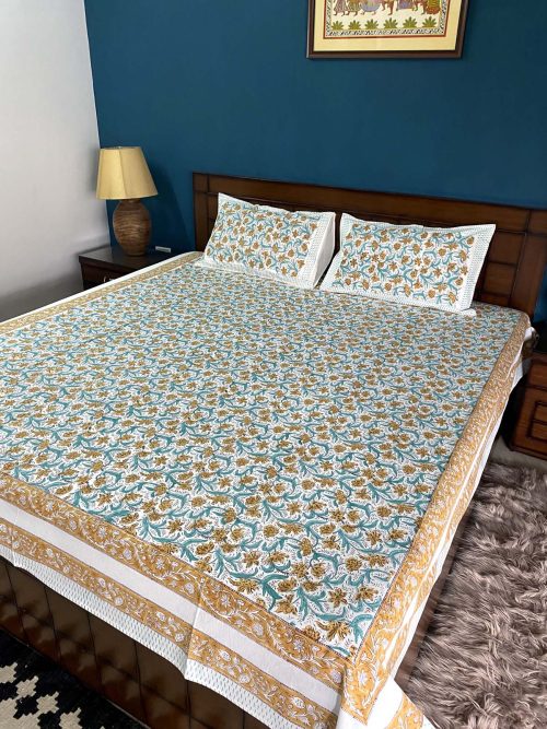 Block Printed Bed Cover