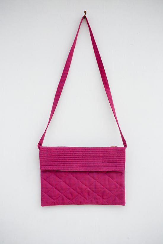 Embroidered & Mirror Work Pink Cotton Bag – handsondastkar.com