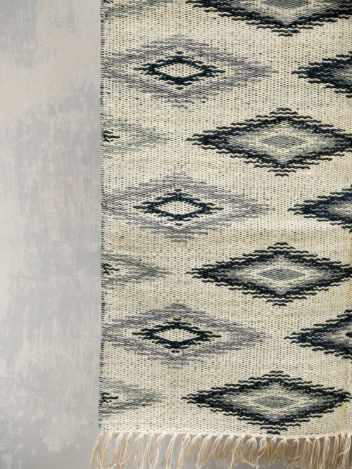 Grey-White Patterned Dhurrie