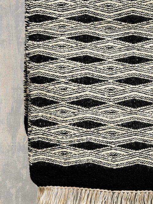 Black & White Patterned Dhurrie