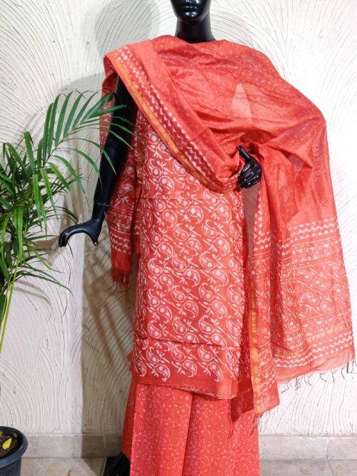Dabu Block Printed Suit Set with Dupatta