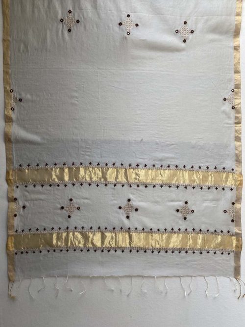 Sindhi Embroidered Chanderi Dupatta