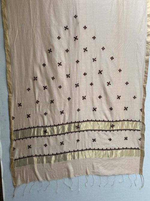 Sindhi Embroidered Chanderi Dupatta