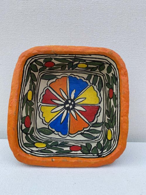 Madhubani Painted Papier mache Bowl