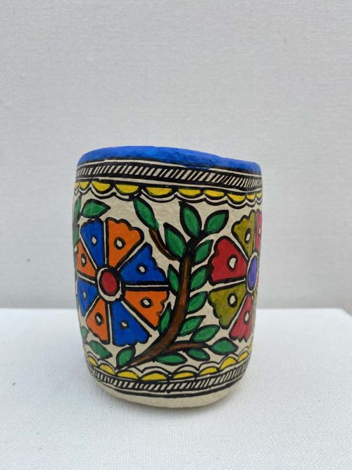 Madhubani Painted Papier mache Penstand