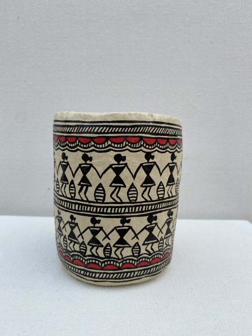 Madhubani Painted Papier mache Penstand