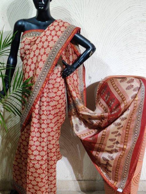 Dabu Block Printed Saree