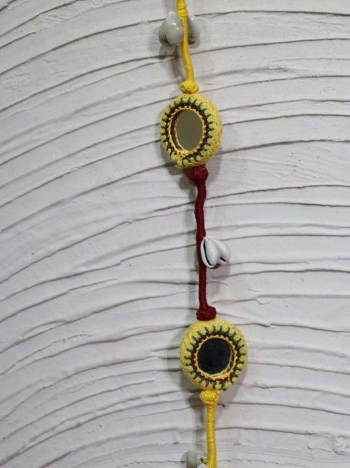 Mirror And Shell Door Hanging Set Of 2