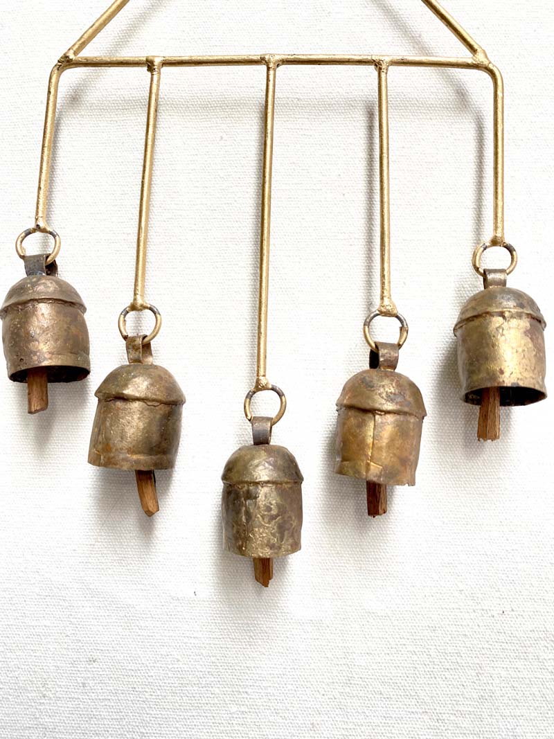 Handcrafted Wind Chime String of bells Set of 5 copper coated bells - Shop  Eco-friendly Luxury Items!