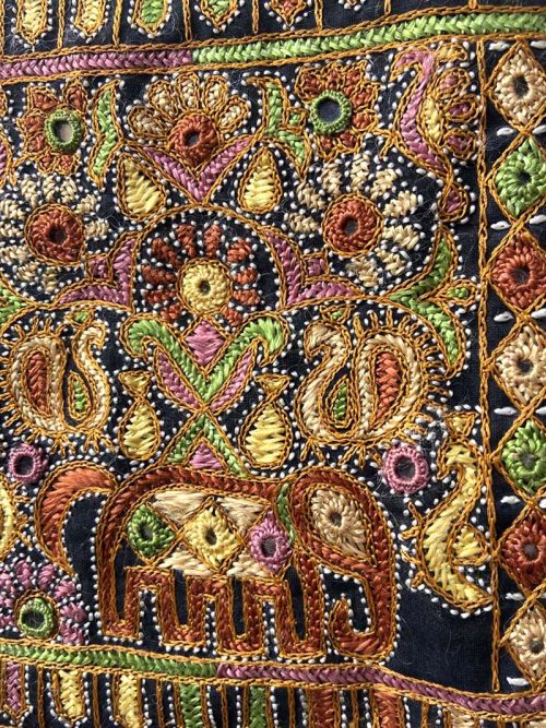 Embroidered Leather Bag
