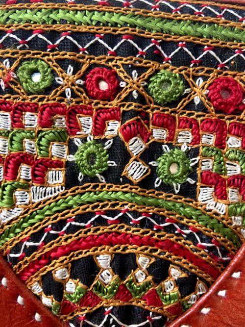 Embroidered Leather Bag