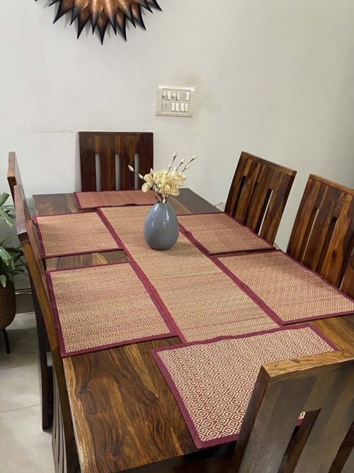 River Grass Handcrafted Set of 6 Table Mats and Runner