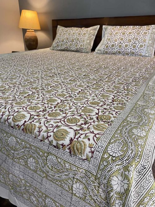 Block Printed Bed Cover