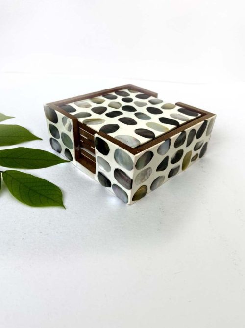 Mother Pearl Inlay Coaster Set of 6