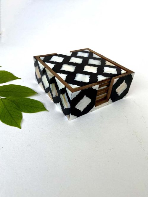 Mother Pearl Inlay Coaster Set of 6