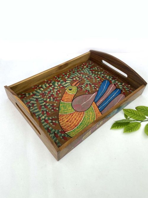 Gond Hand Painted Wooden Tray