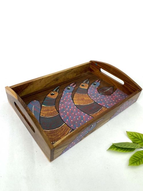 Gond Hand Painted Wooden Tray