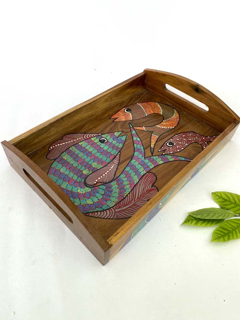 Gond Hand Painted Wooden Tray –