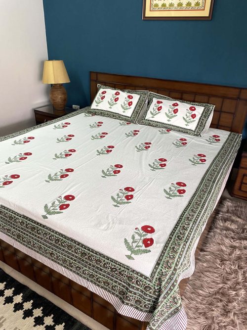 Block Printed Bed Cover