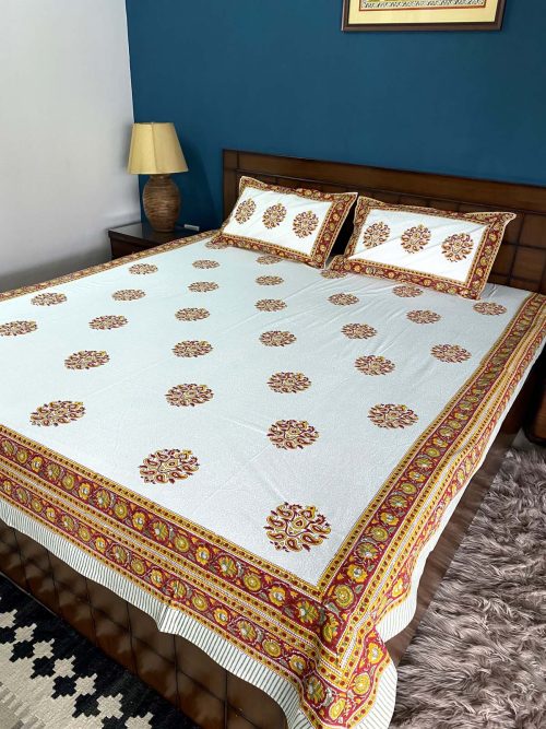 Block Printed Bed Cover