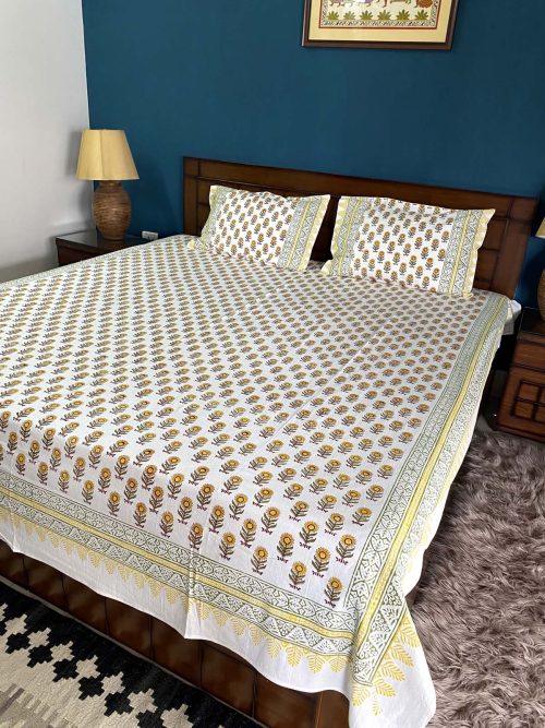 Block Printed Bed Cover