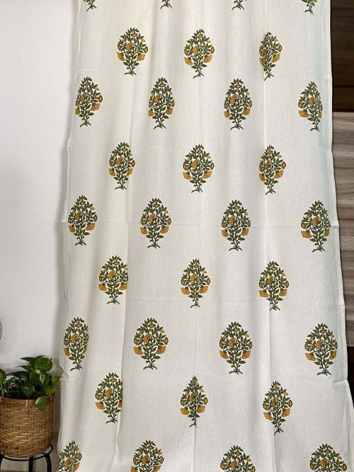 Cotton Hand Block Curtain