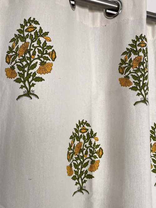 Cotton Hand Block Curtain