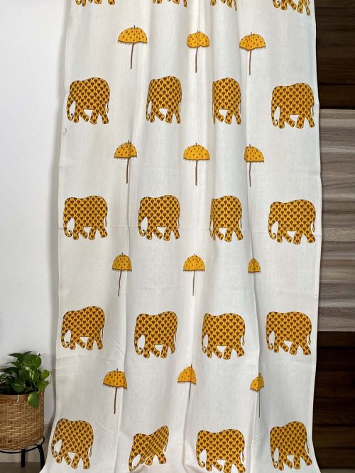 Cotton Hand Block Curtain
