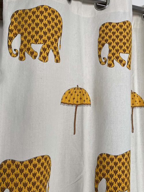 Cotton Hand Block Curtain