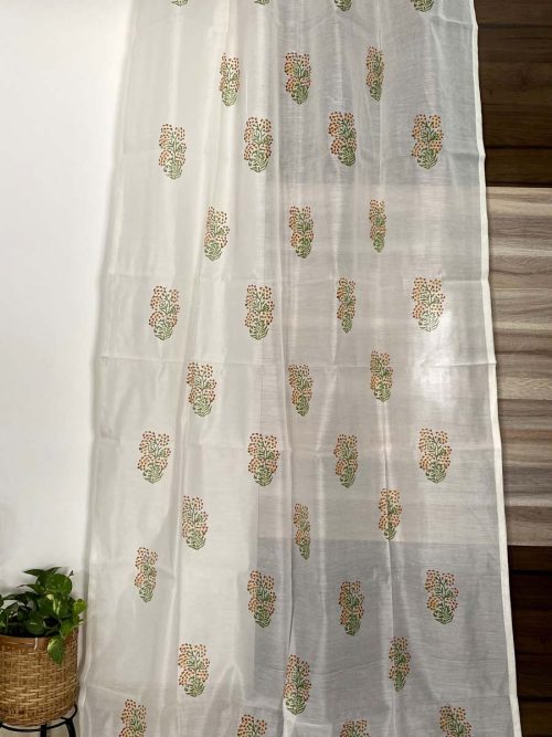 Chanderi Hand Block Curtain