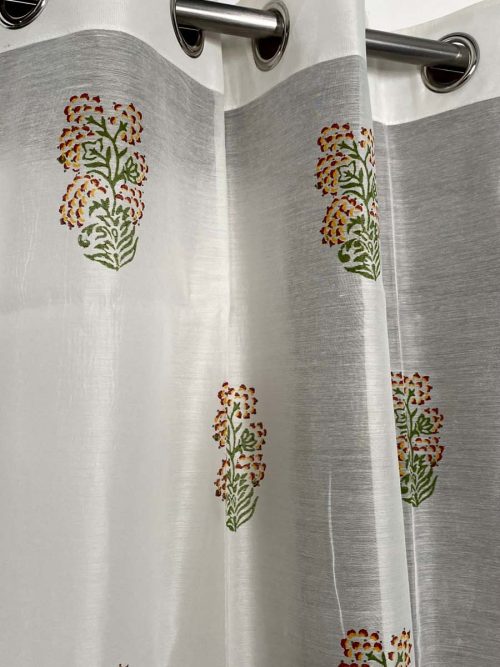 Chanderi Hand Block Curtain
