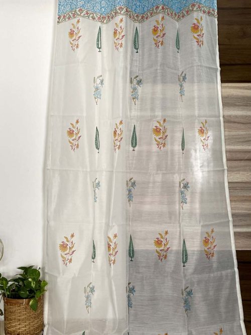 Chanderi Hand Block Curtain